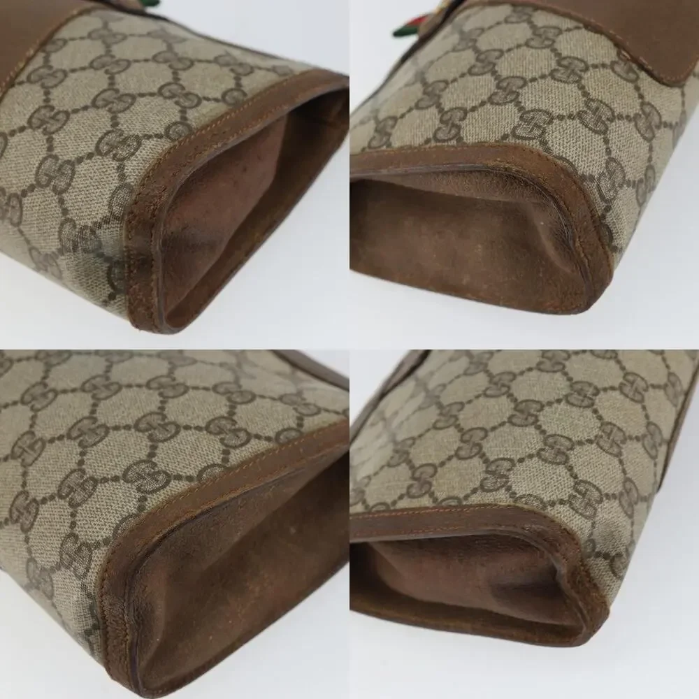 Gucci GG Supreme Web Clutch Bag Beige